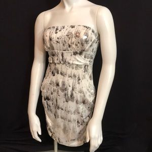 NWT Pinkeli metallic strapless dress